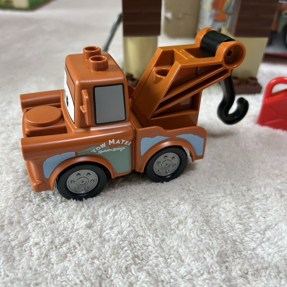 LEGO Duplo Disney Cars MATER'S Shed Tow Truck 99% Complete & Mickeys Roadster - Picture 6 of 9